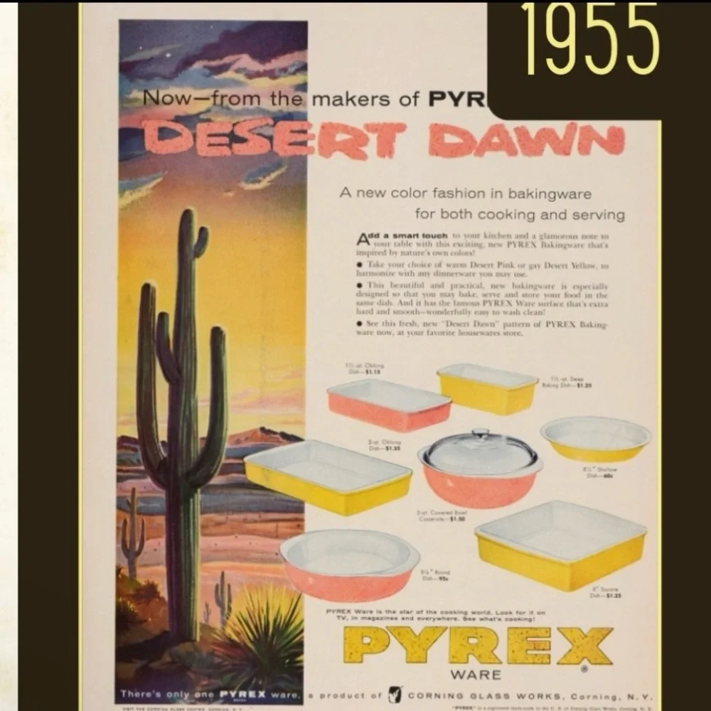 2 Rare Vintage Pyrex 1955-56 Yellow Speckled Desert Dawn Series Baking Dishes - Picture 16 of 16
